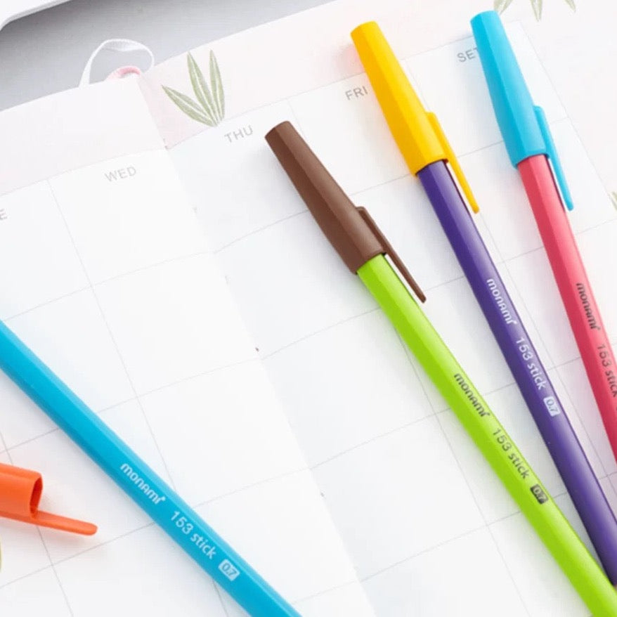 Korean Monami 0.7mm Black Ballpoint Pens (set of 12)