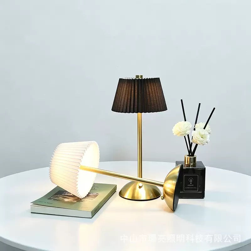 Rechargeable LED Pleated Table Lamp for creating a warm and cozy environment