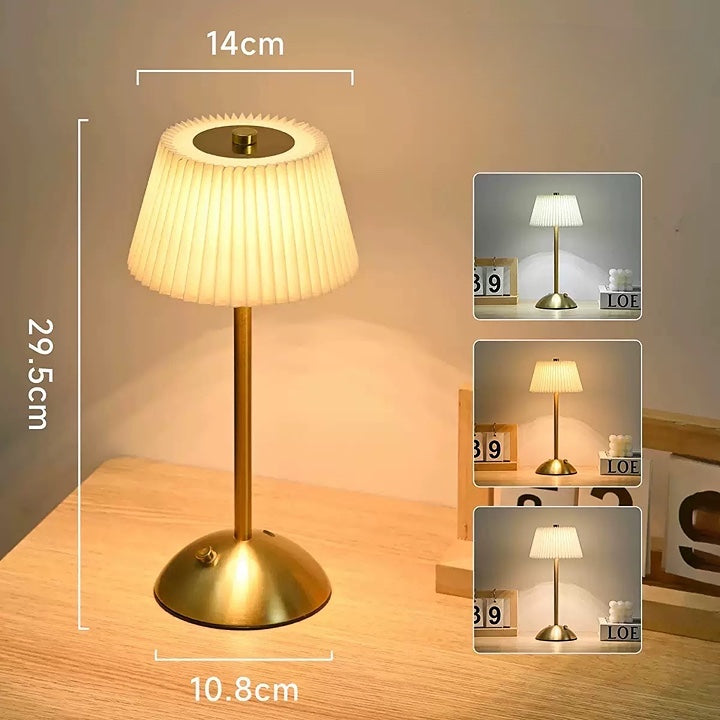 Rechargeable LED Pleated Table Lamp for creating a warm and cozy environment
