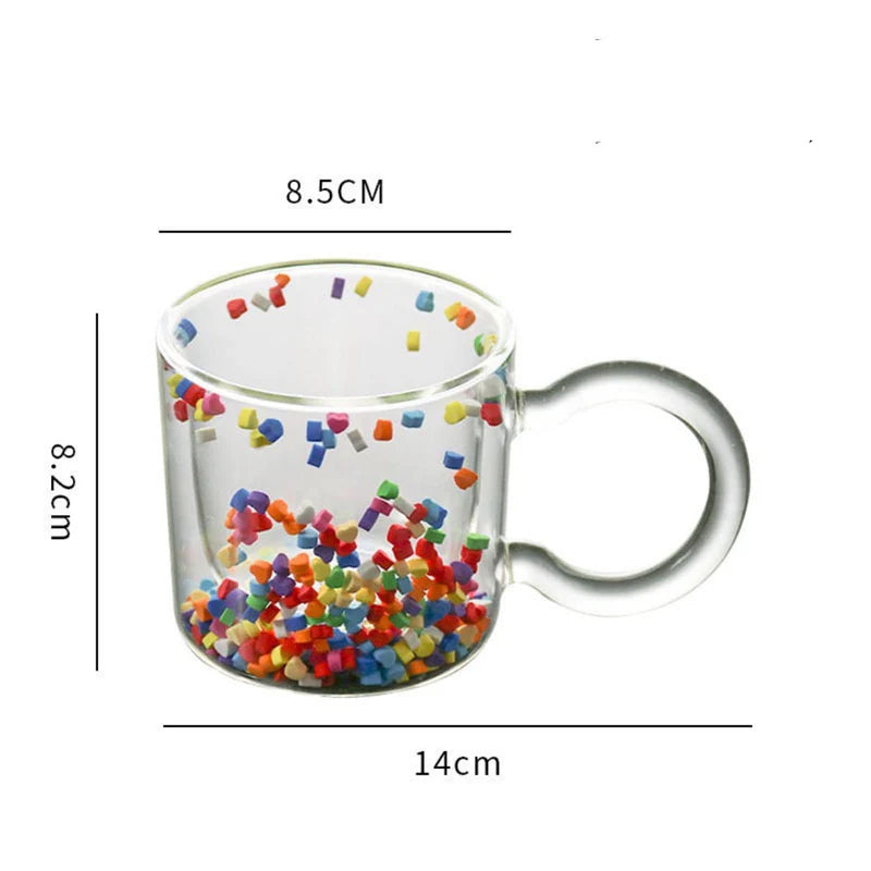 Insulated Double-walled Mug with colorful beads