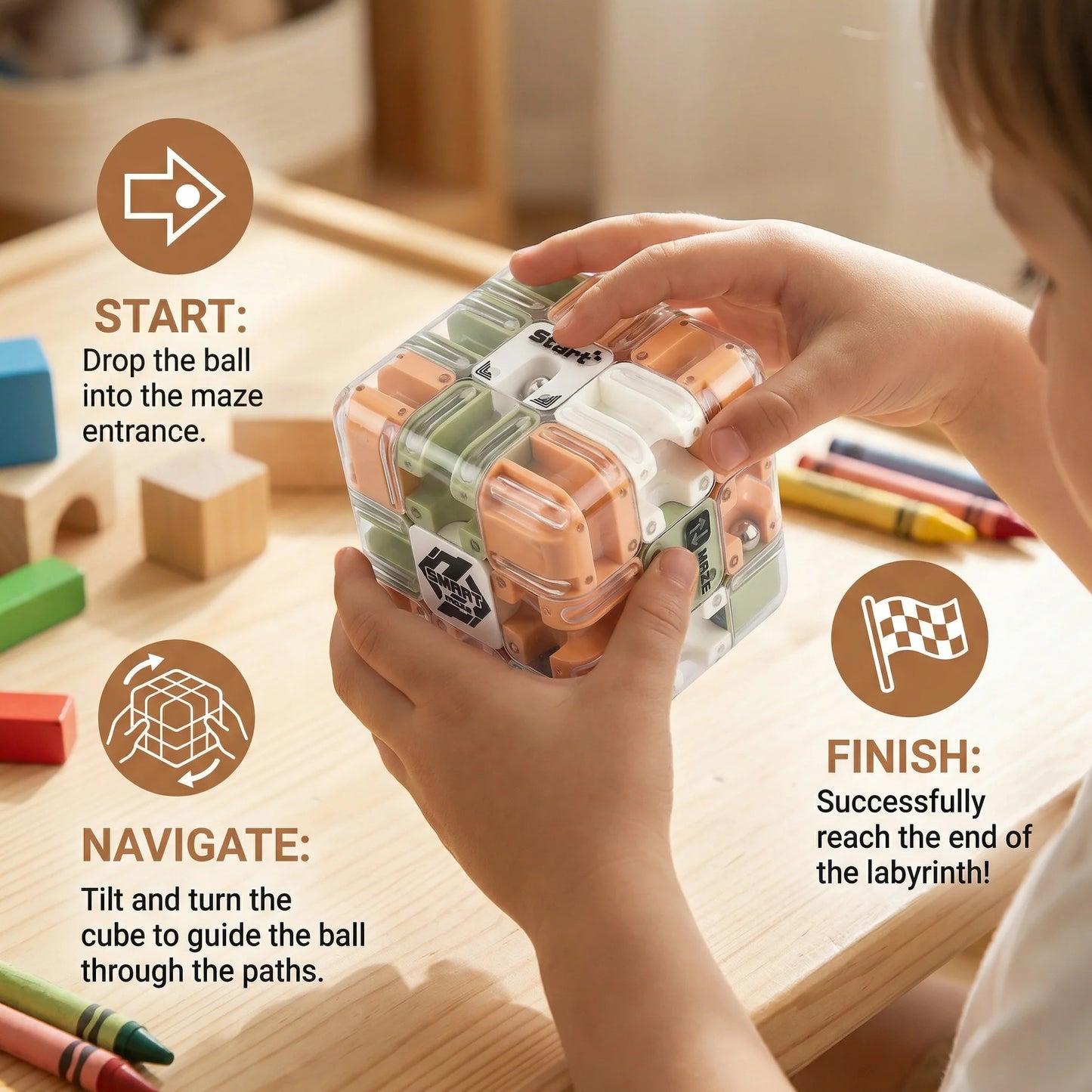 Smart Cube Portable brain workout that sharpens focus and reduces screen time stress