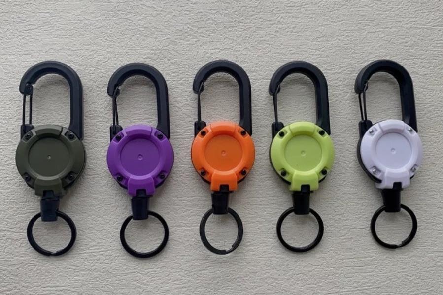 Anti Theft Heavy Duty Retractable Cord Keychain Carabiner Badge Clip