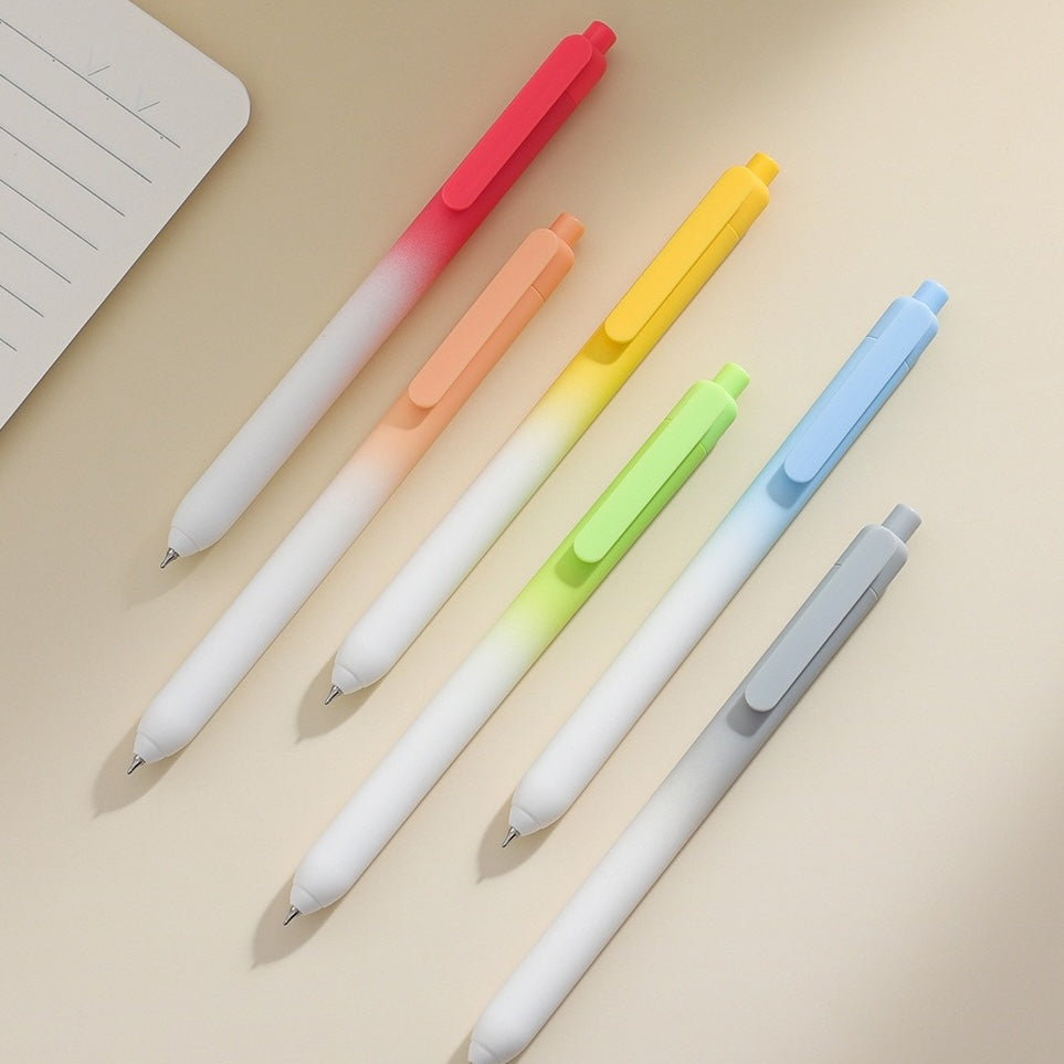 The Gradient Rainbow Pens (Set of 6) Set of 6 Aesthetic Gel Pens | 0.5mm Fine Tip | Smooth Writing | Cute Korean-Style Stationery for School, Office & Journaling