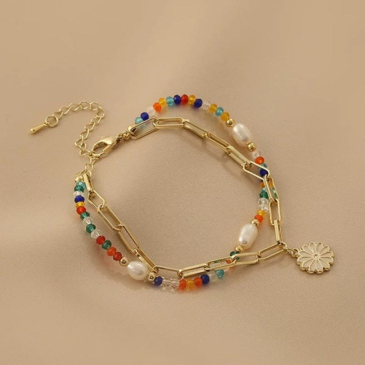 Double Layer Flower Bracelet