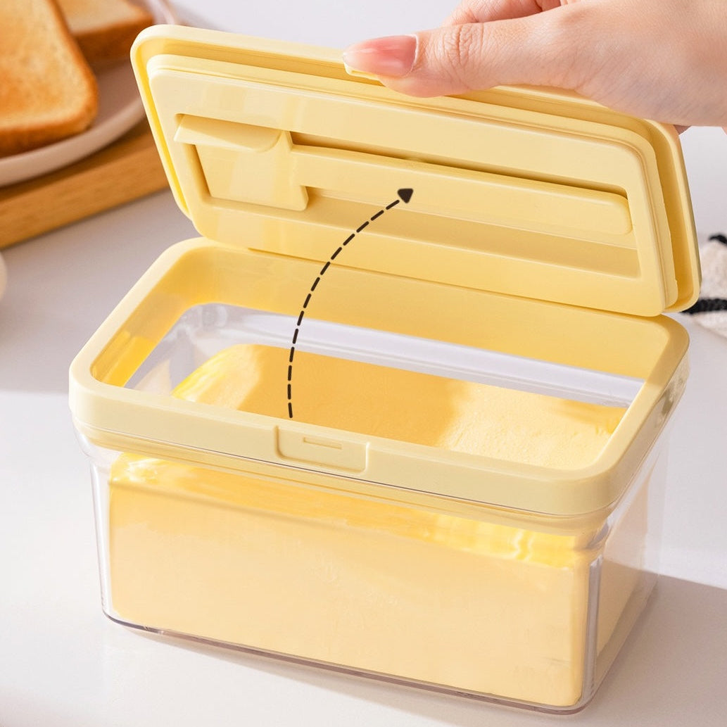 The Great Indian Butter Box™ | Airtight Butter Storage Container for 500g Butter Slabs | Built-in Magnetic Butter Spreader | BPA-Free Clear Butter Keeper with Silicone Seal | Fridge Organizer for Salted & Unsalted Butter