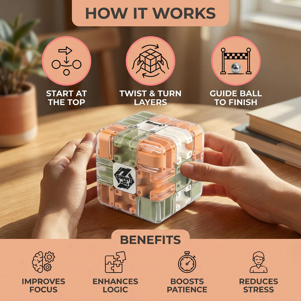 Smart Cube Portable brain workout that sharpens focus and reduces screen time stress