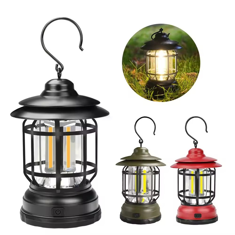 Rechargeable Retro Camping Light with Replaceable Lithium ion Battery
