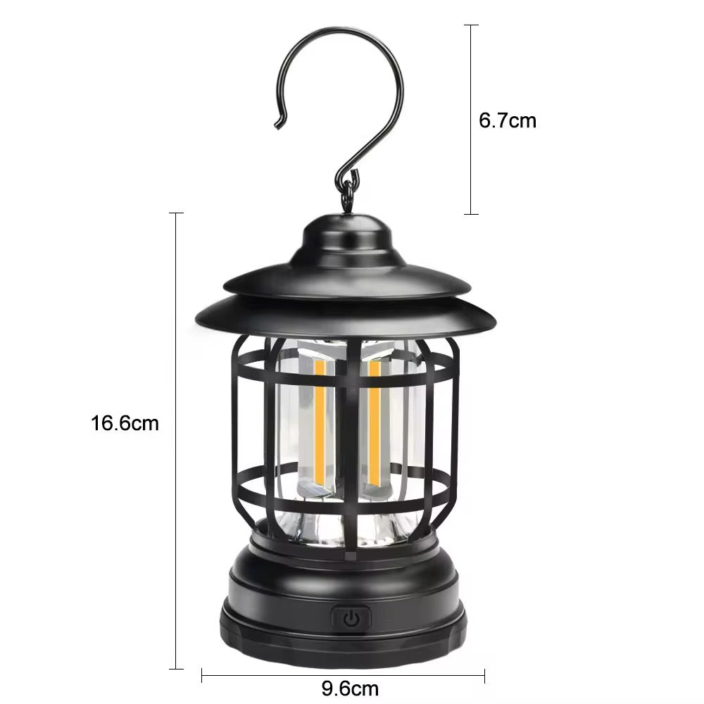 Rechargeable Retro Camping Light with Replaceable Lithium ion Battery