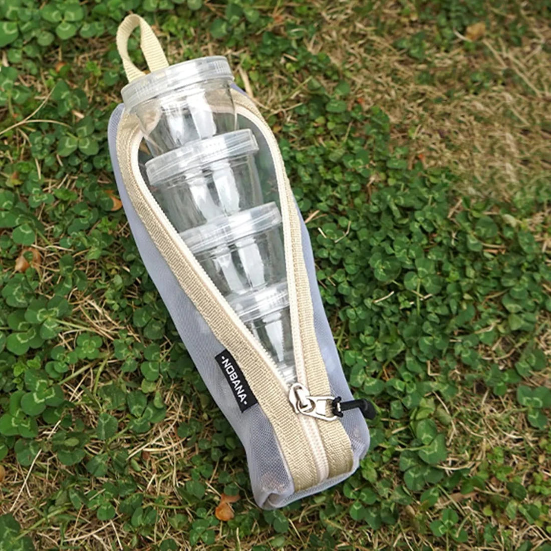 Stackable 5 piece Interlocking Spice & Dip Jars with Carry Pouch ( 40ml x 5 )