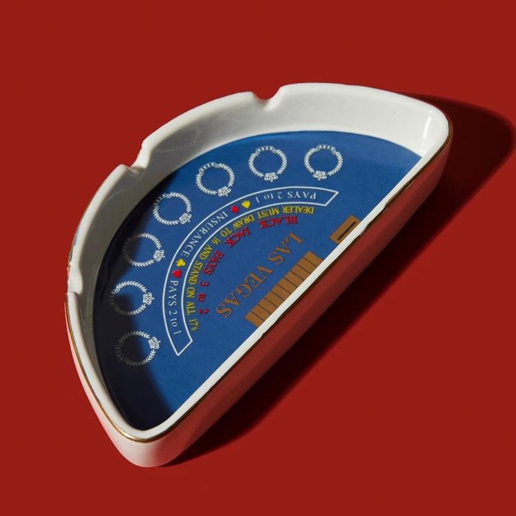 Las Vegas Ceramic Poker Hold'em Ash Tray