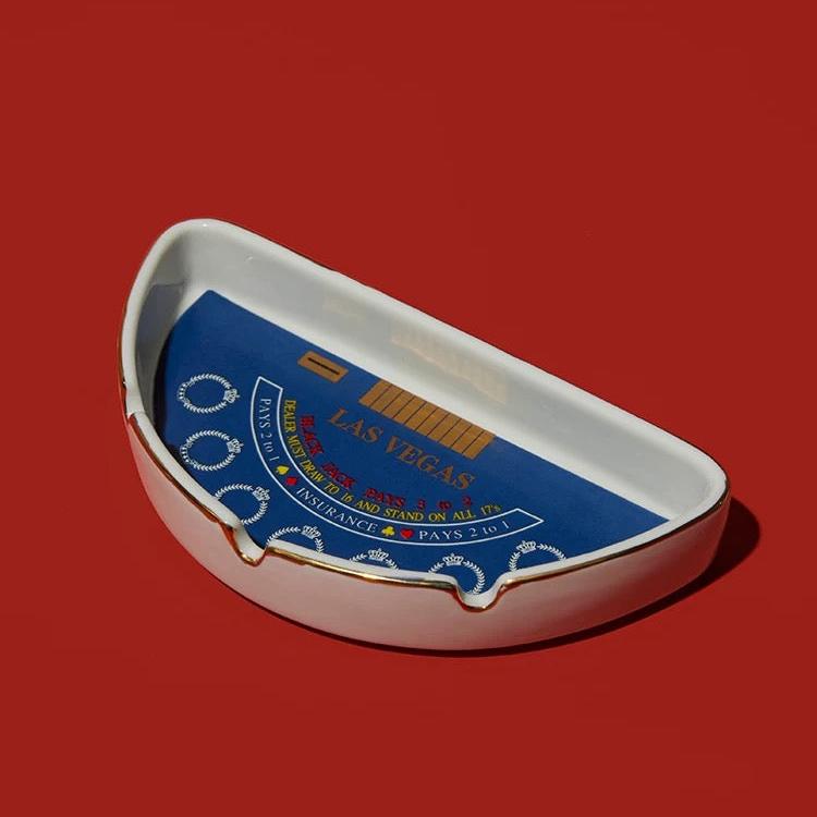 Las Vegas Ceramic Poker Hold'em Ash Tray