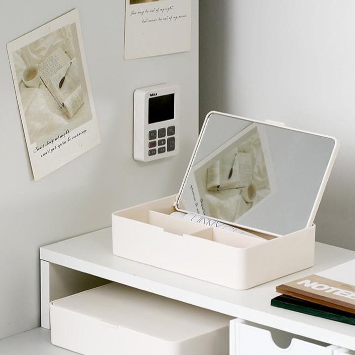 Portable Vanity case with Detachable Mirror