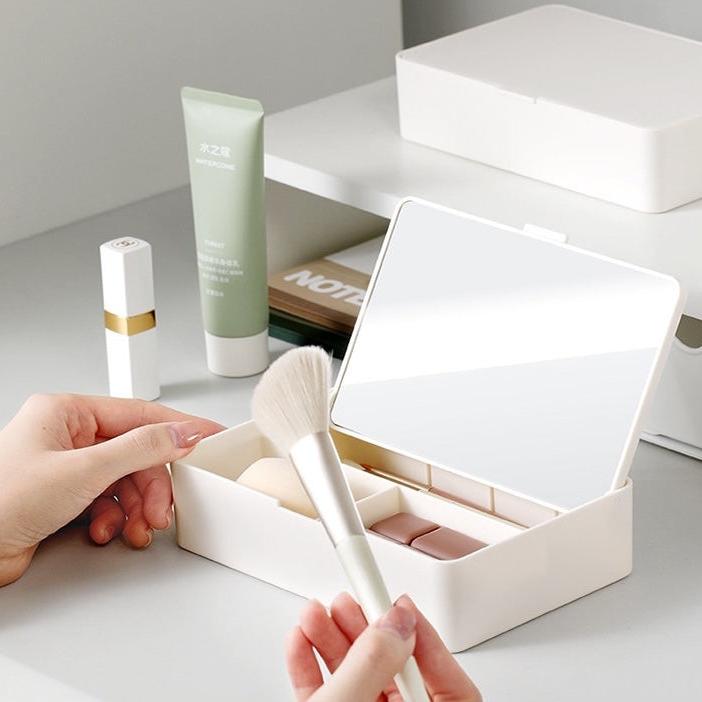 Portable Vanity case with Detachable Mirror