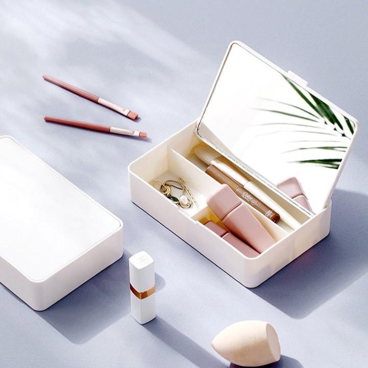 Portable Vanity case with Detachable Mirror