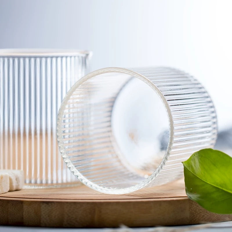 Fluted Ribbed Japanese old fashioned glass (Set of 6)