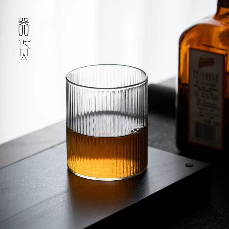 Fluted Ribbed Japanese old fashioned glass (Set of 6)