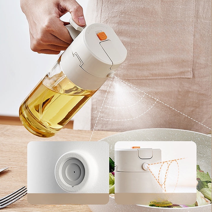 Glass 2 in 1 Oil Pour & Spray Dispenser (600ml)