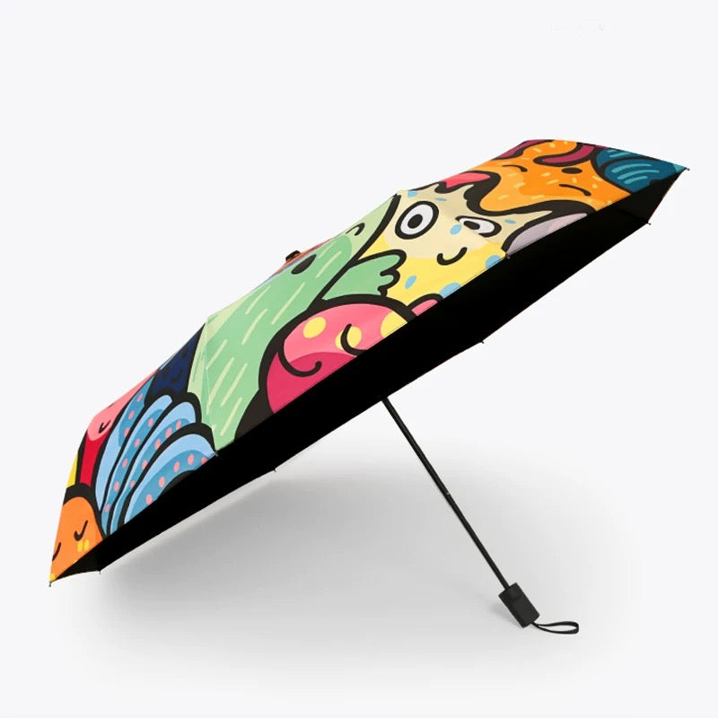 Sea World Grafitti Printed Autofold All Season Umbrella
