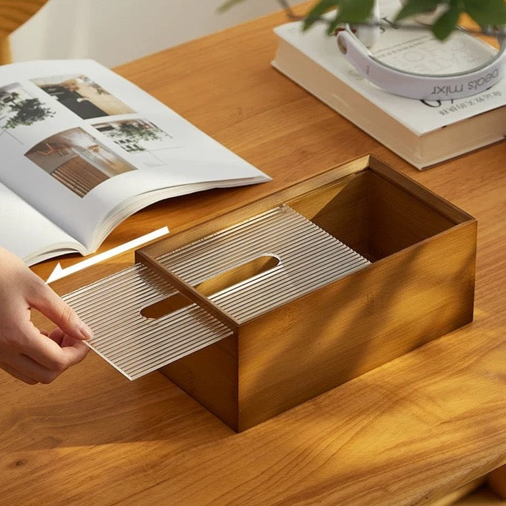 Japanese-style Tissue Box with Fluted Top Panel