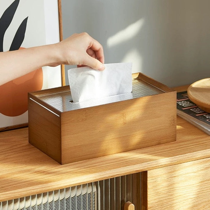 Japanese-style Tissue Box with Fluted Top Panel