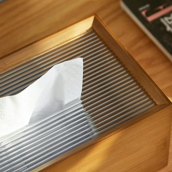 Japanese-style Tissue Box with Fluted Top Panel