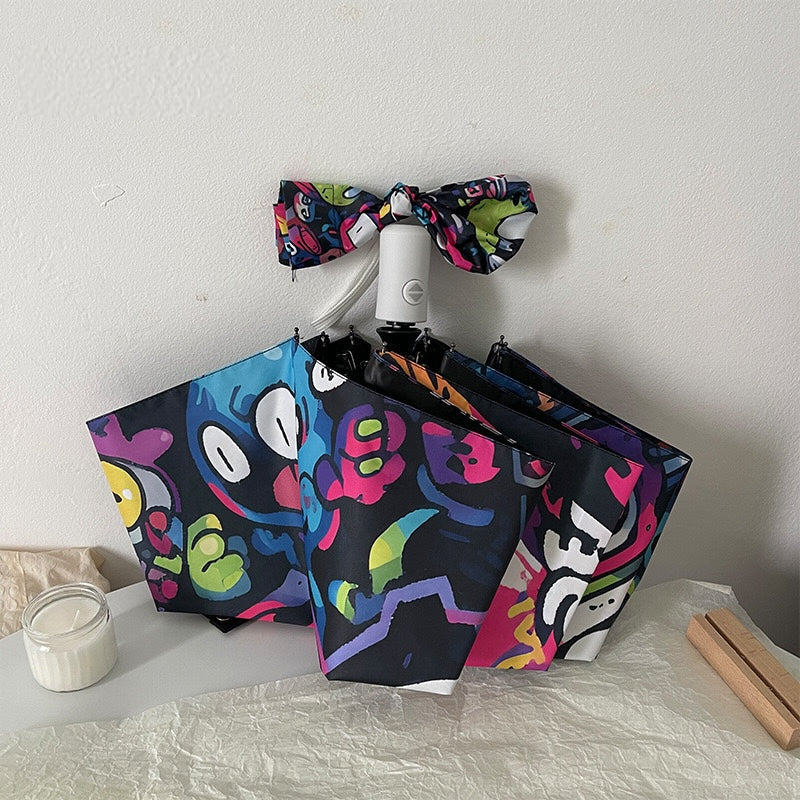 Space Monsters Printed Autofold All Season Umbrella