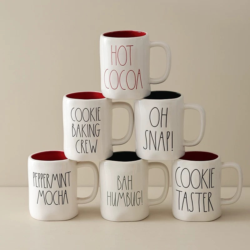 RAE DUNN Artisan Collection Hand-Lettered Ceramic Mugs With Personality And Perfect Comfort.