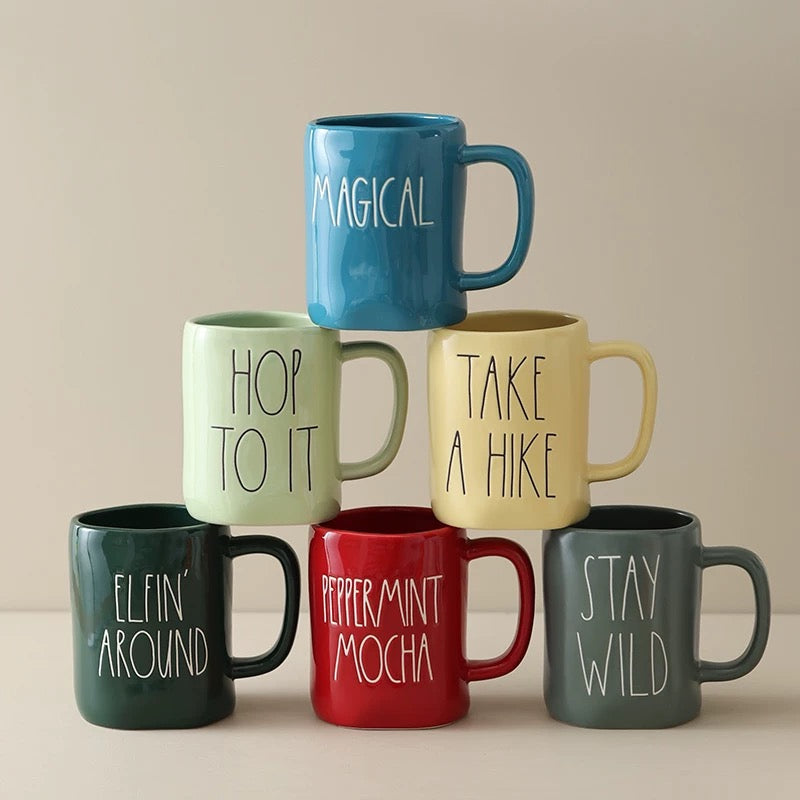 RAE DUNN Artisan Collection Hand-Lettered Ceramic Mugs With Personality And Perfect Comfort.