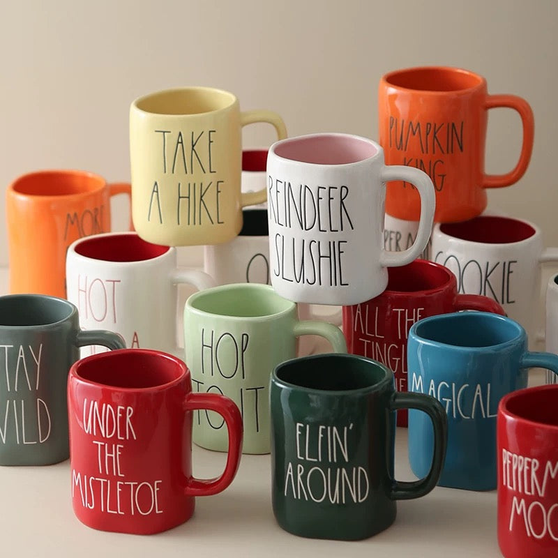 RAE DUNN Artisan Collection Hand-Lettered Ceramic Mugs With Personality And Perfect Comfort.