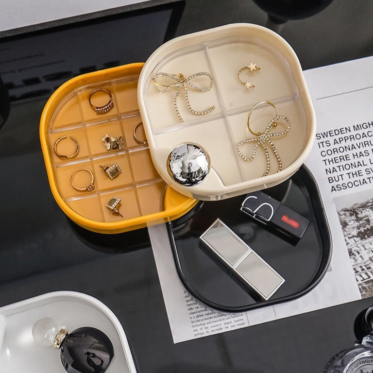 Triple layer 360 Degree Rotating Storage box with insert tray