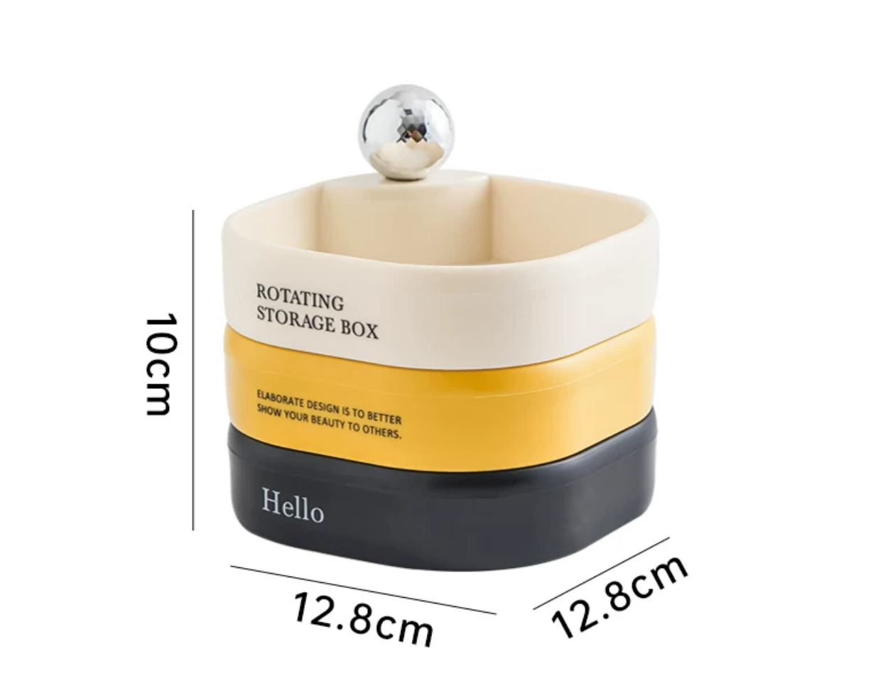 Triple layer 360 Degree Rotating Storage box with insert tray