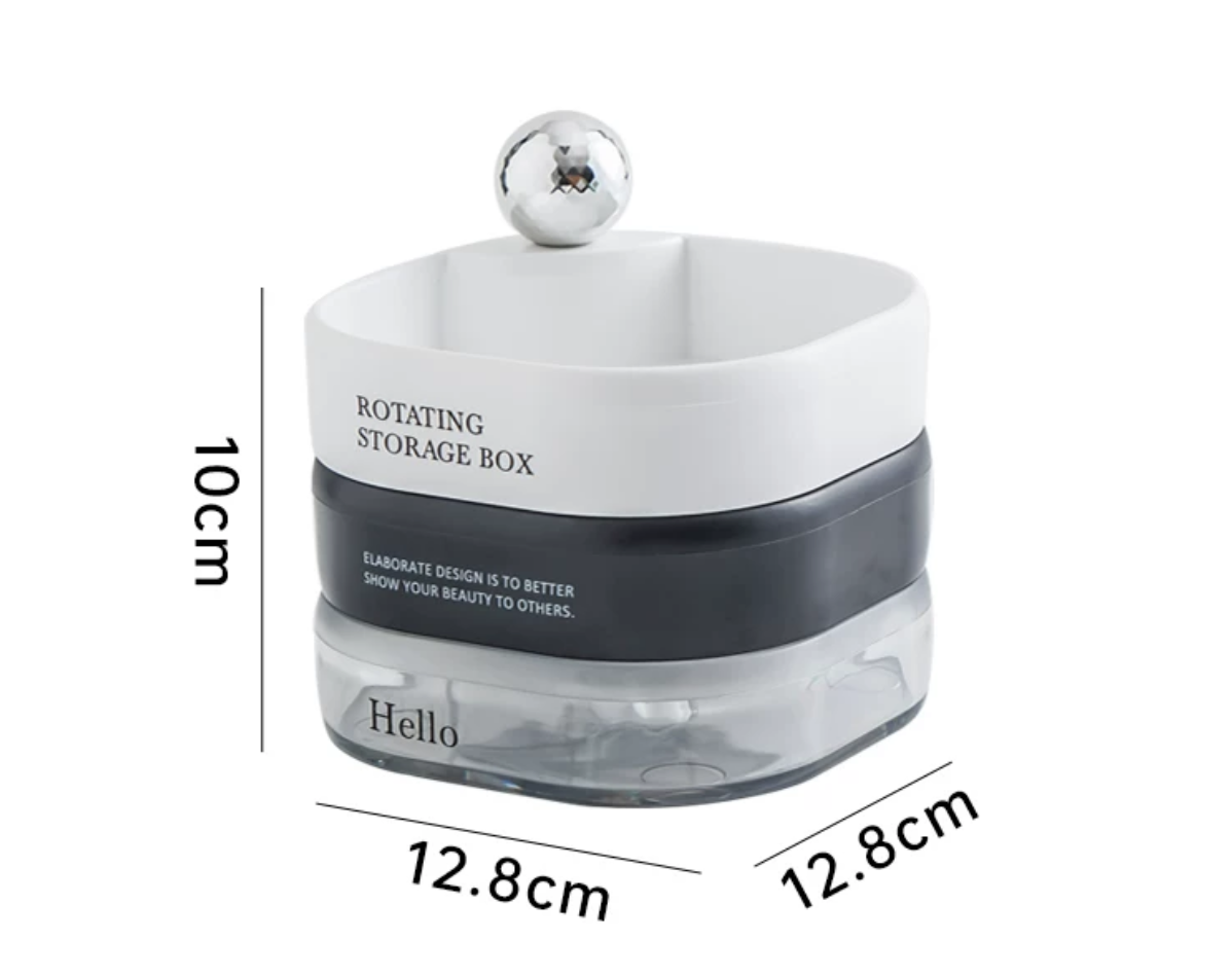 Triple layer 360 Degree Rotating Storage box with insert tray
