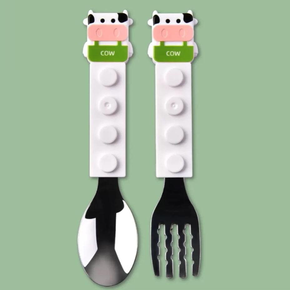 Cow Spoon and Fork Set