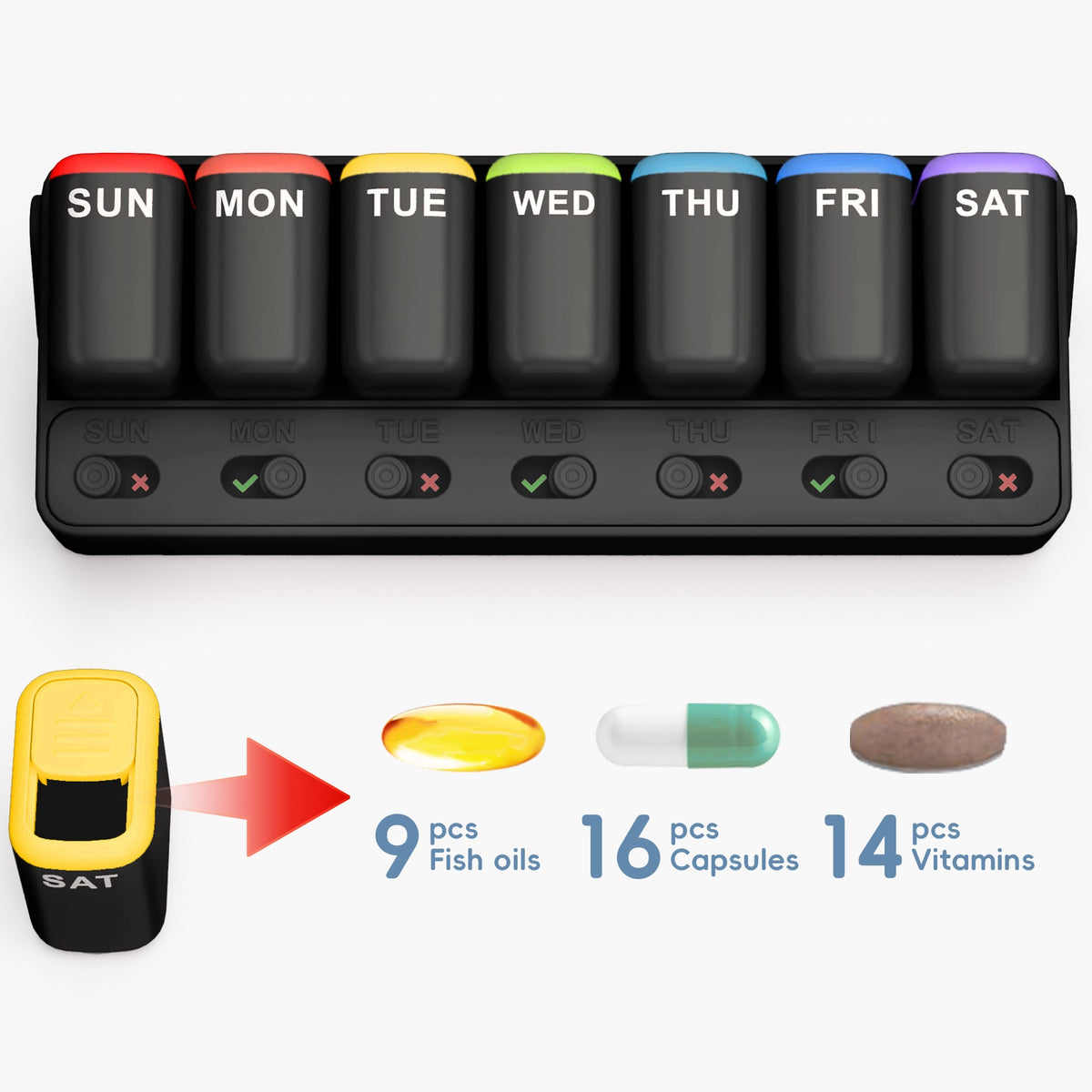 7-Day Detachable Daily Pill Organiser with Checkbox