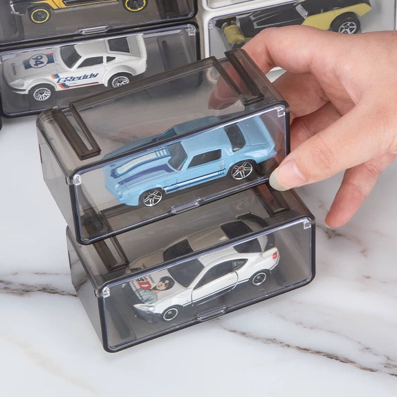 Stackable Set of 5 Vertical Collector Acrylic Display Case with Individual Front Flap - 1:64 Scale