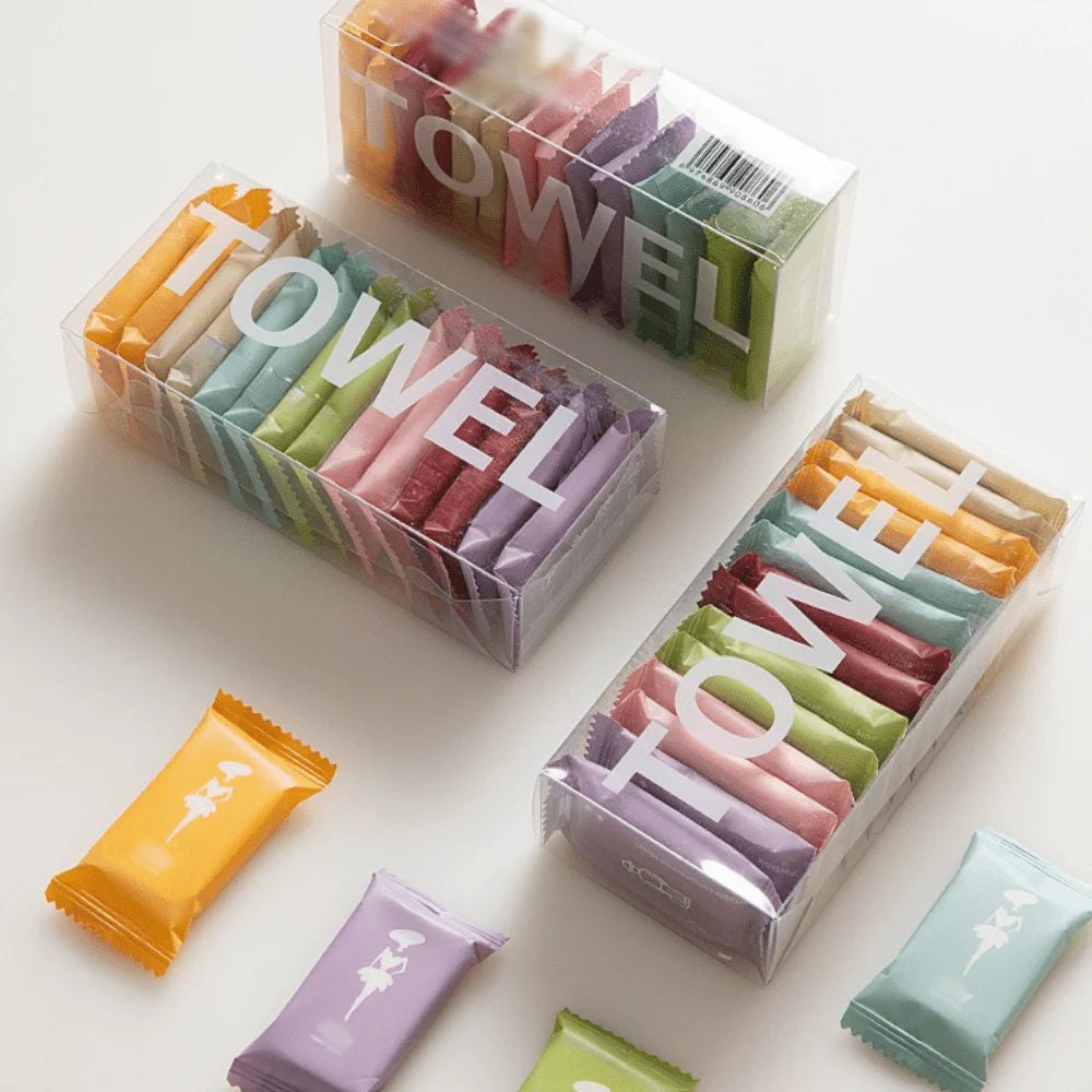 Compressed Towels Hand Towel (Pack of 14)