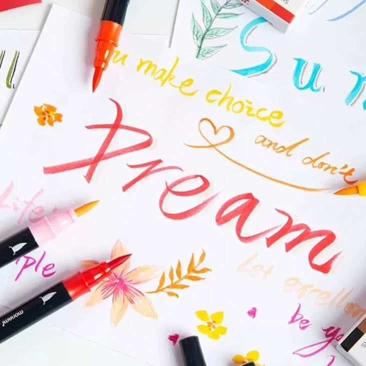 MONAMI Korean Color Twin Brush Marker Set