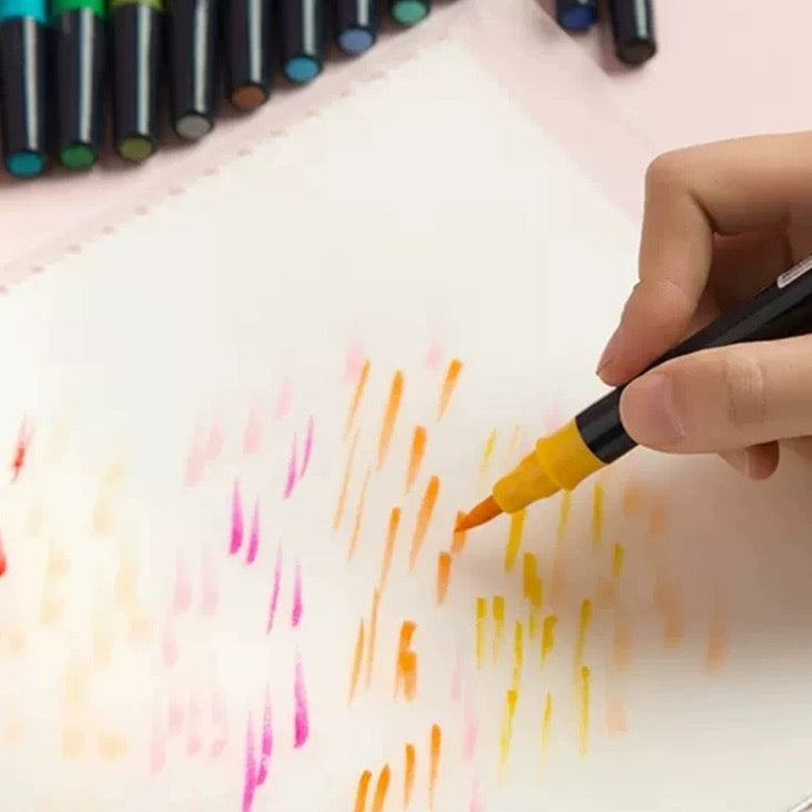 MONAMI Korean Color Twin Brush Marker Set