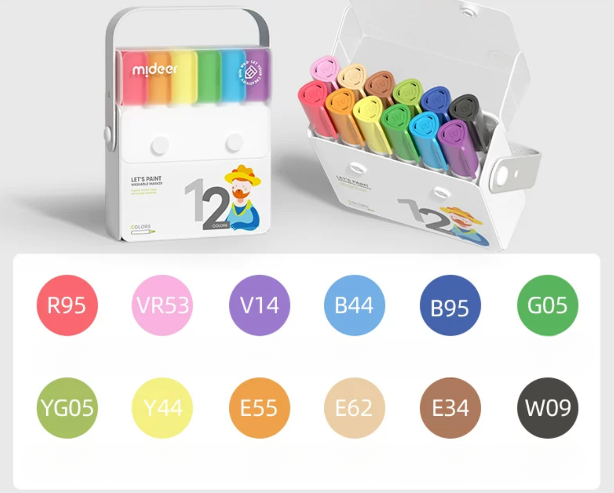 MiDEER 96.5% Washable Non-Toxic Watercolour Markers