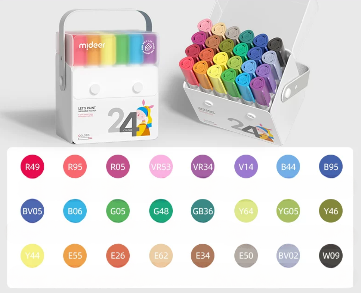 MiDEER 96.5% Washable Non-Toxic Watercolour Markers