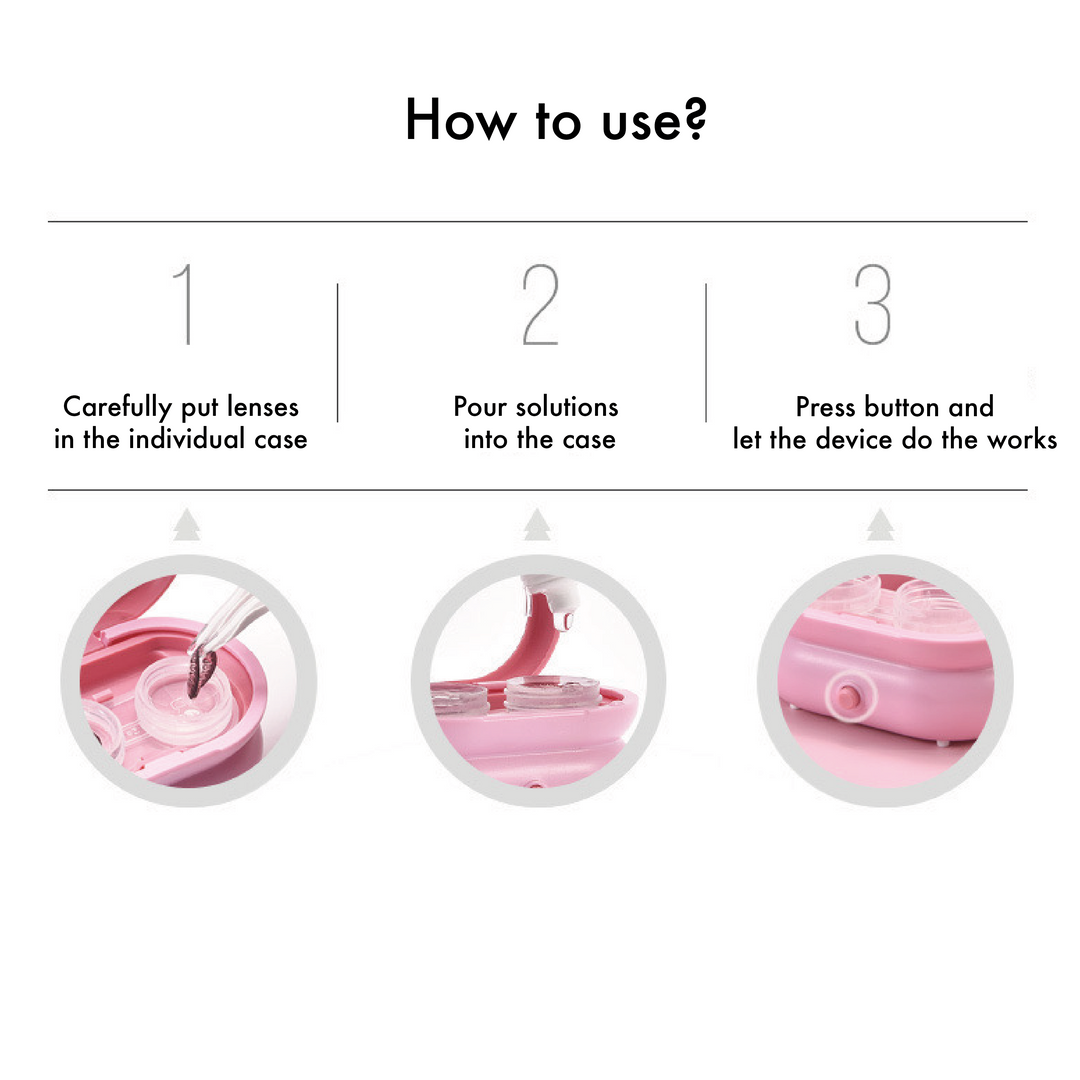 Ultrasonic Contact Lens Cleaner and Storage Case