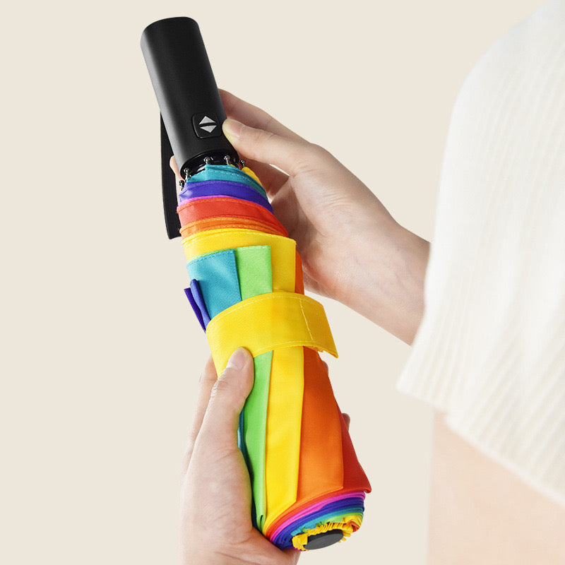 Auto Open & Close Foldable Rainbow Umbrella