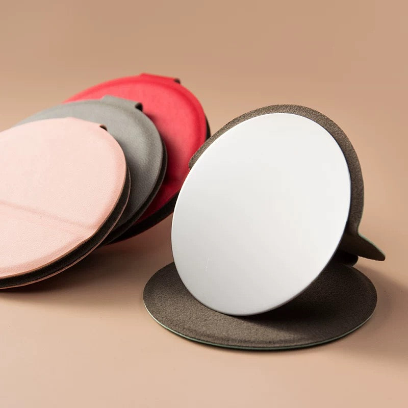 Foldable Circular Handheld Makeup Mirror (with stand)