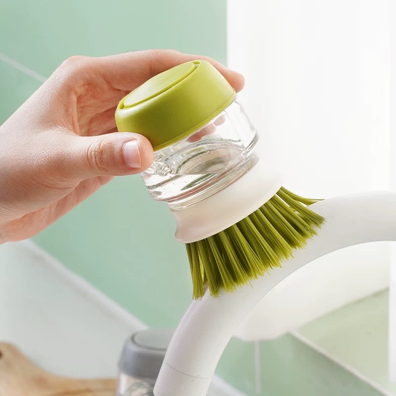 High Quality ABS Dish Cleaning Soap Dispensing Brush with Docking stand