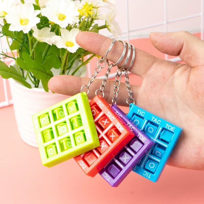 On the Go Tic Tac Toe Keychains (Random Colours)