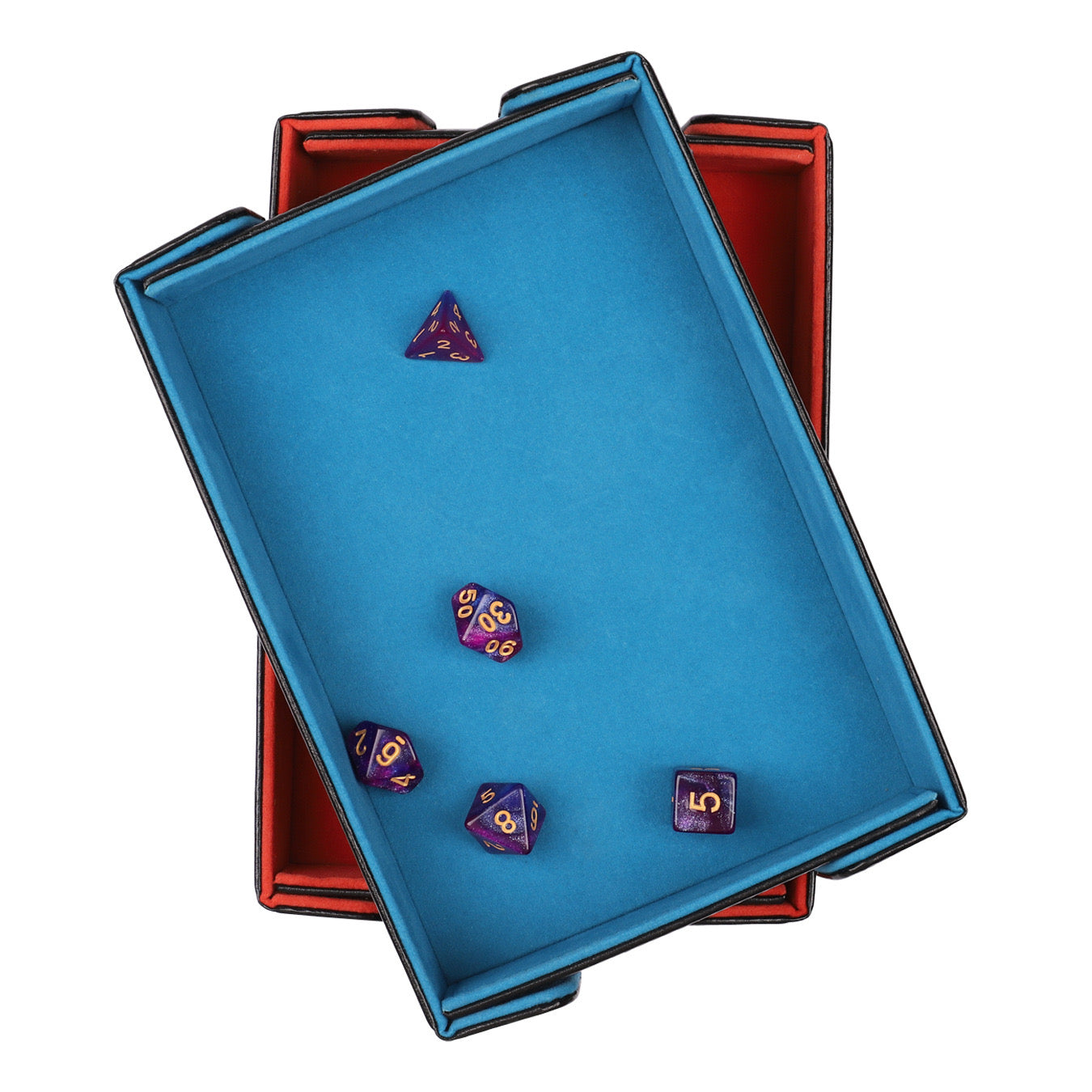 Decorative Leatherette Magnetic Foldable Rectangular Velvet Tray