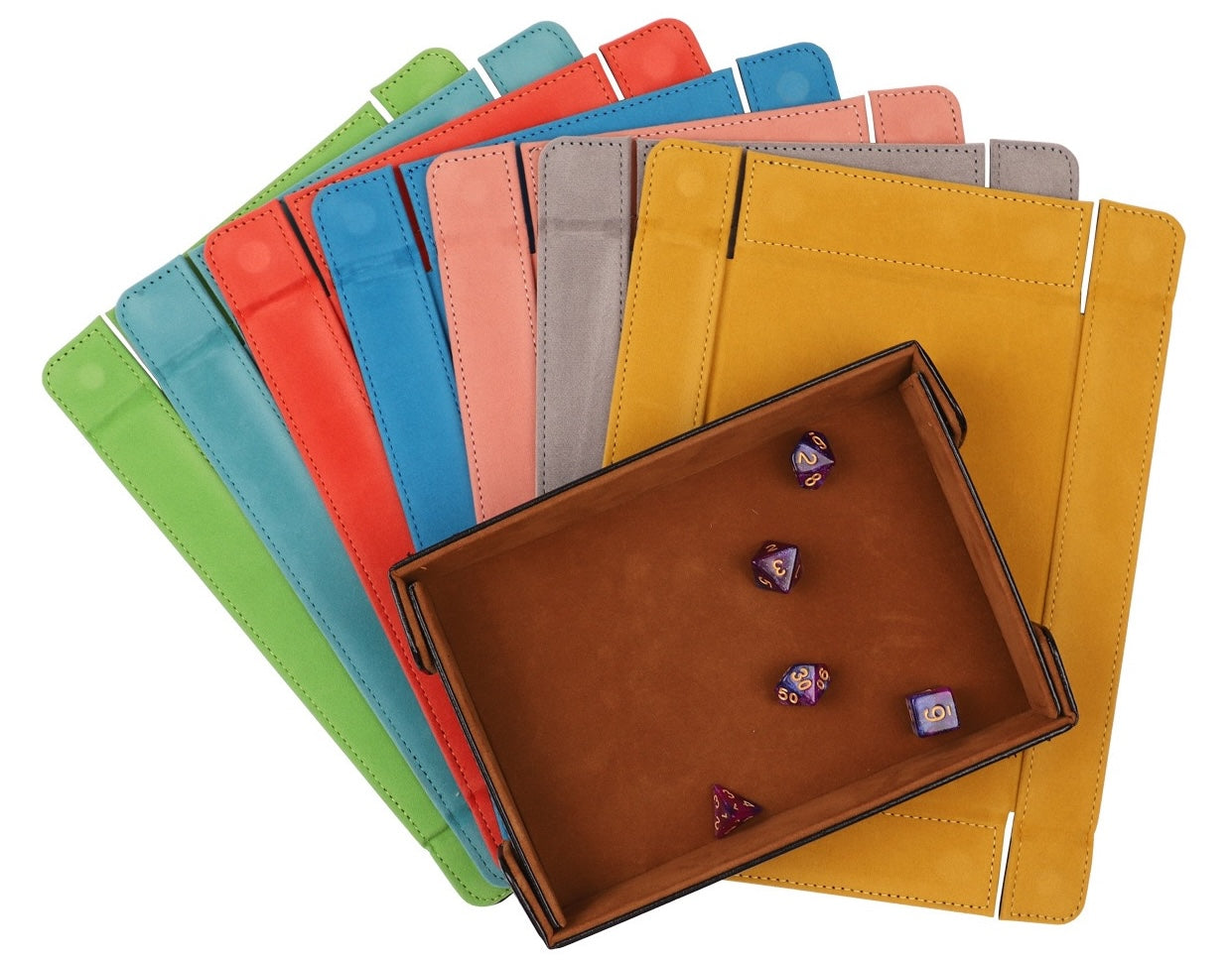 Decorative Leatherette Magnetic Foldable Rectangular Velvet Tray