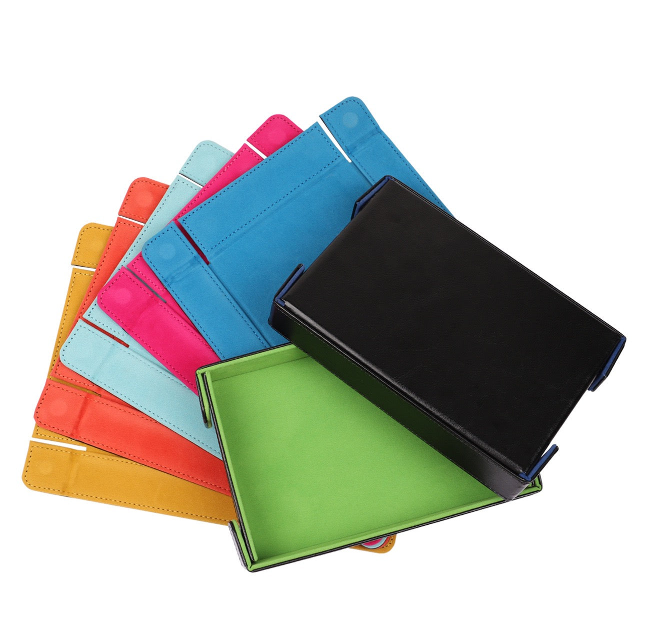 Decorative Leatherette Magnetic Foldable Rectangular Velvet Tray
