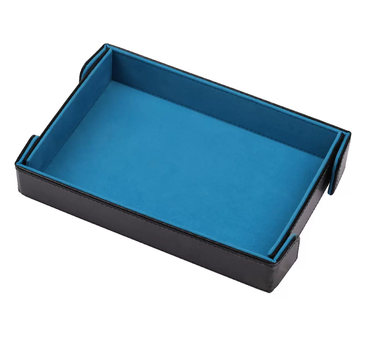 Decorative Leatherette Magnetic Foldable Rectangular Velvet Tray
