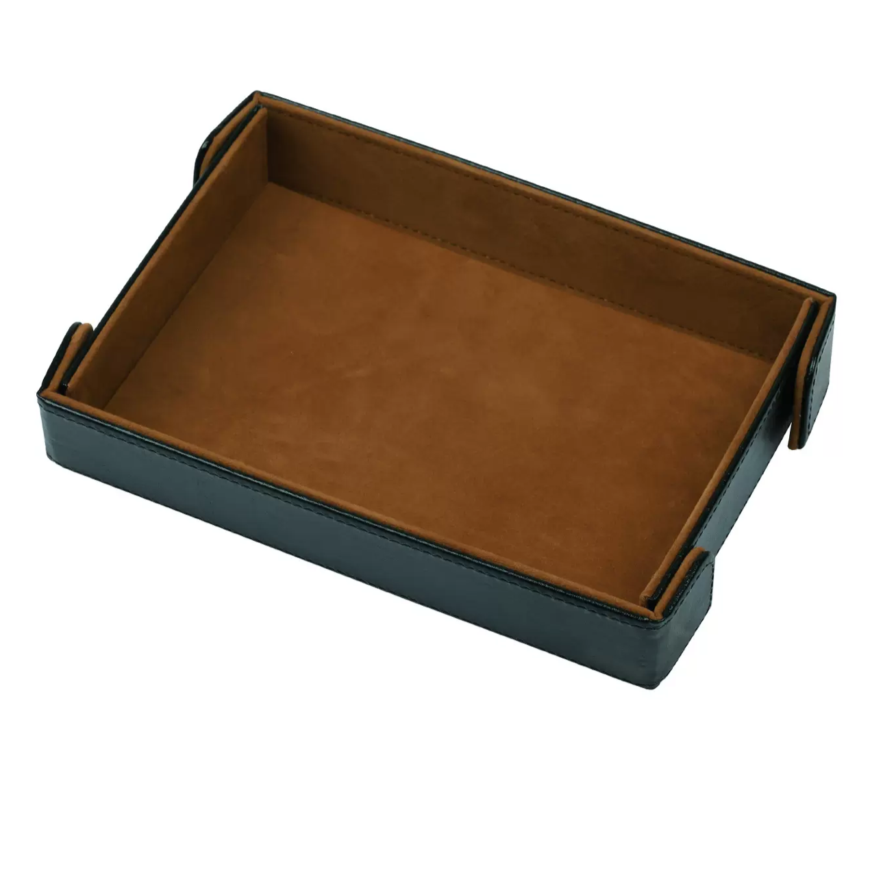 Decorative Leatherette Magnetic Foldable Rectangular Velvet Tray